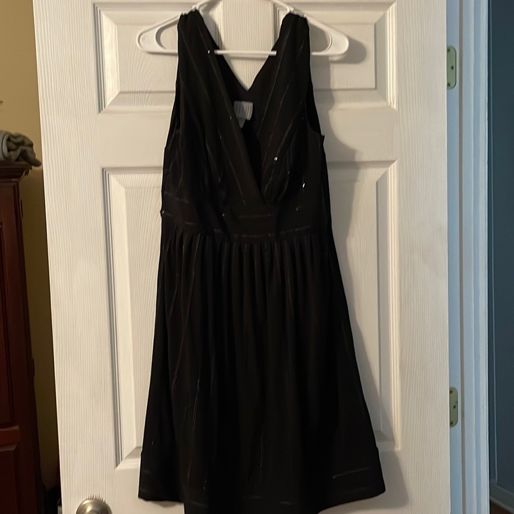 Black Dress With Sequins, halter style top, size 10